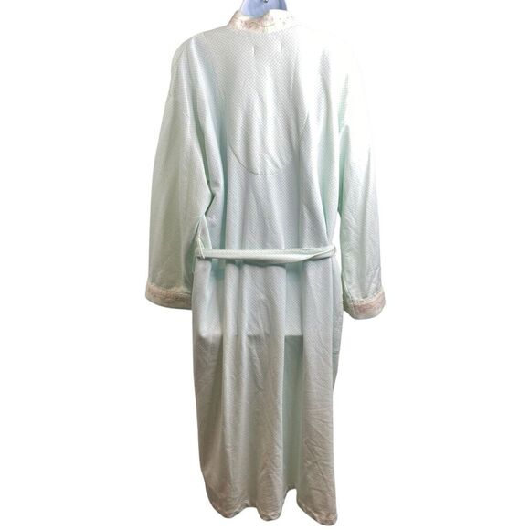 Earth Angels Women's Green Fleece Robe Size L Loungewear Soft Pastels Cozy - Picture 2 of 13